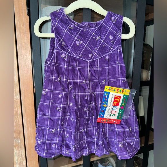 NWT Vintage 1990s McKids Corduroy floral dress deadstock toddler girl McDonalds - Picture 1 of 7
